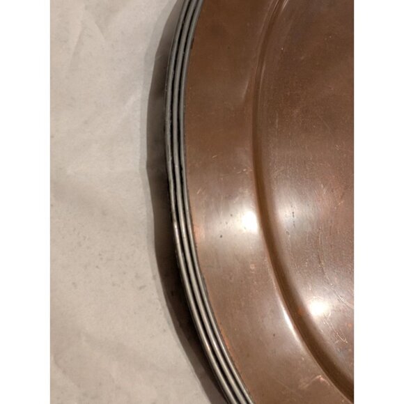 Vintage Sheffield Copper & Pewter Oval Platter 17 inch Colonial - Picture 4 of 16